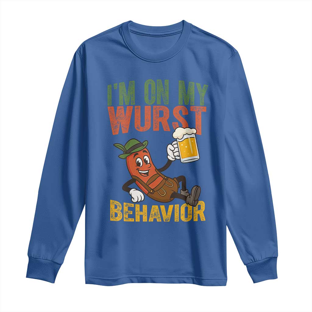 Funny I Am On My Wurst Behavior Long Sleeve Shirt German Oktoberfest Sausage - Wonder Print Shop