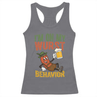 Funny I Am On My Wurst Behavior Racerback Tank Top German Oktoberfest Sausage - Wonder Print Shop