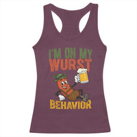 Funny I Am On My Wurst Behavior Racerback Tank Top German Oktoberfest Sausage - Wonder Print Shop