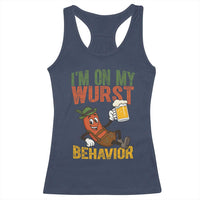 Funny I Am On My Wurst Behavior Racerback Tank Top German Oktoberfest Sausage - Wonder Print Shop