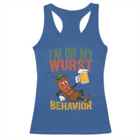 Funny I Am On My Wurst Behavior Racerback Tank Top German Oktoberfest Sausage - Wonder Print Shop