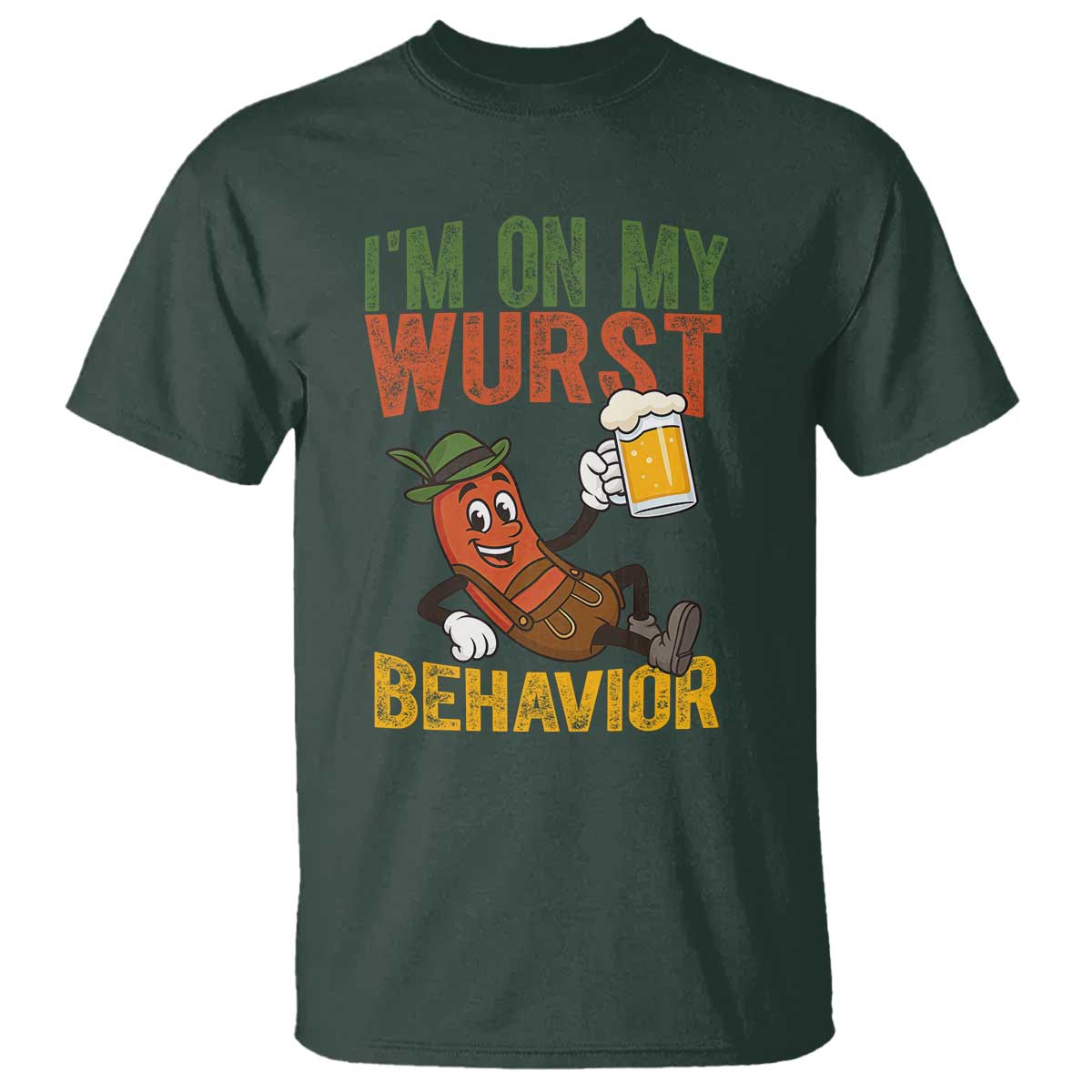 Funny I Am On My Wurst Behavior T Shirt German Oktoberfest Sausage - Wonder Print Shop