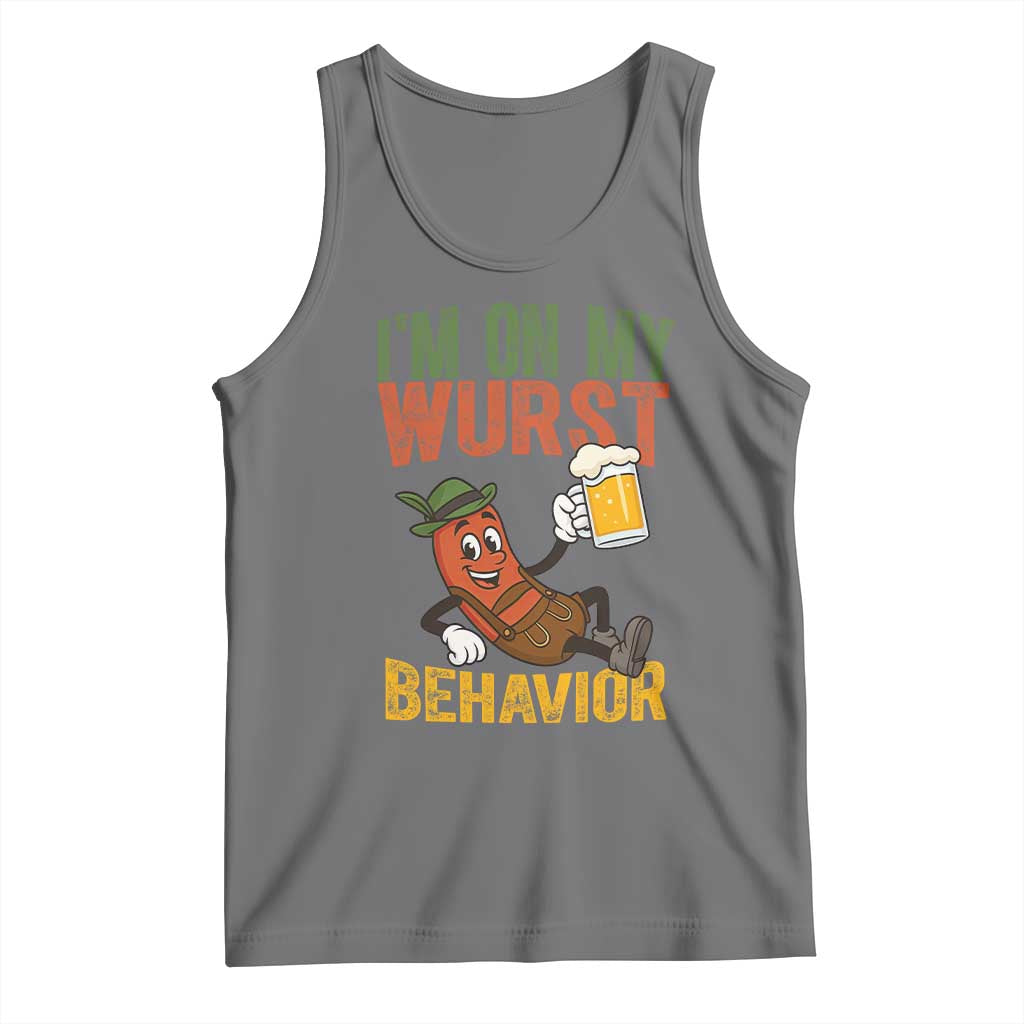 Funny I Am On My Wurst Behavior Tank Top German Oktoberfest Sausage - Wonder Print Shop