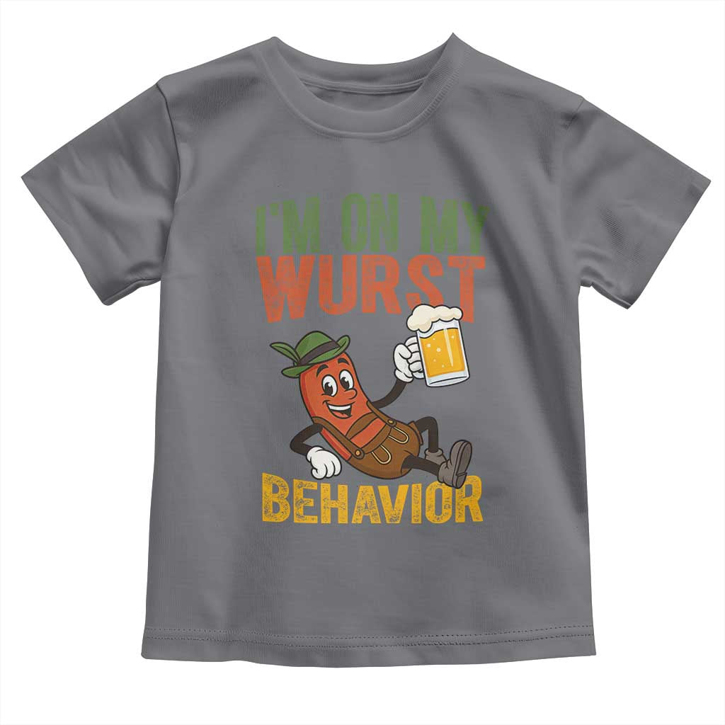 Funny I Am On My Wurst Behavior Toddler T Shirt German Oktoberfest Sausage - Wonder Print Shop
