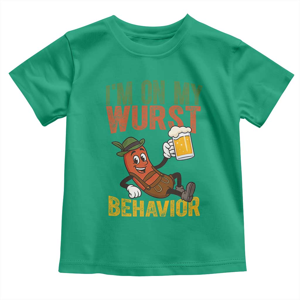 Funny I Am On My Wurst Behavior Toddler T Shirt German Oktoberfest Sausage - Wonder Print Shop