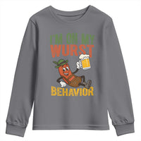 Funny I Am On My Wurst Behavior Youth Sweatshirt German Oktoberfest Sausage - Wonder Print Shop