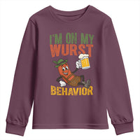 Funny I Am On My Wurst Behavior Youth Sweatshirt German Oktoberfest Sausage - Wonder Print Shop