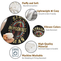 Strong Indigenous Woman Empowerment Throw Blanket Native American - Wonder Print Shop