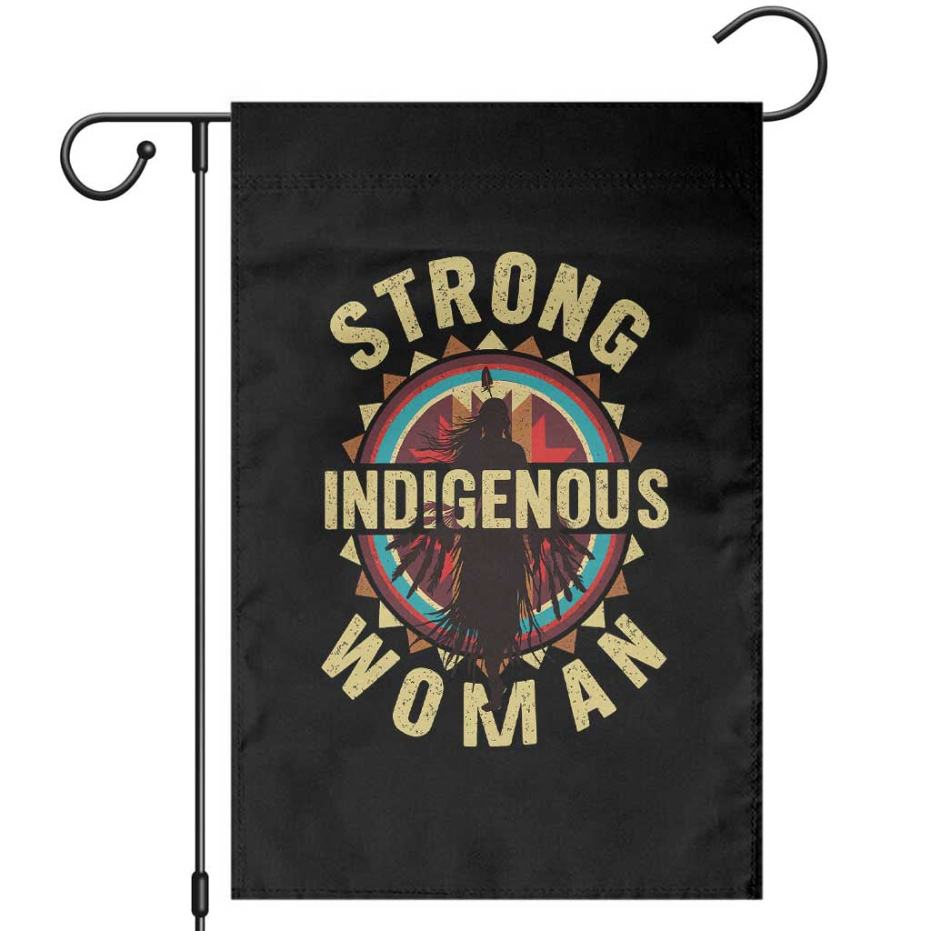 Strong Indigenous Woman Empowerment Garden Flag Native American - Wonder Print Shop