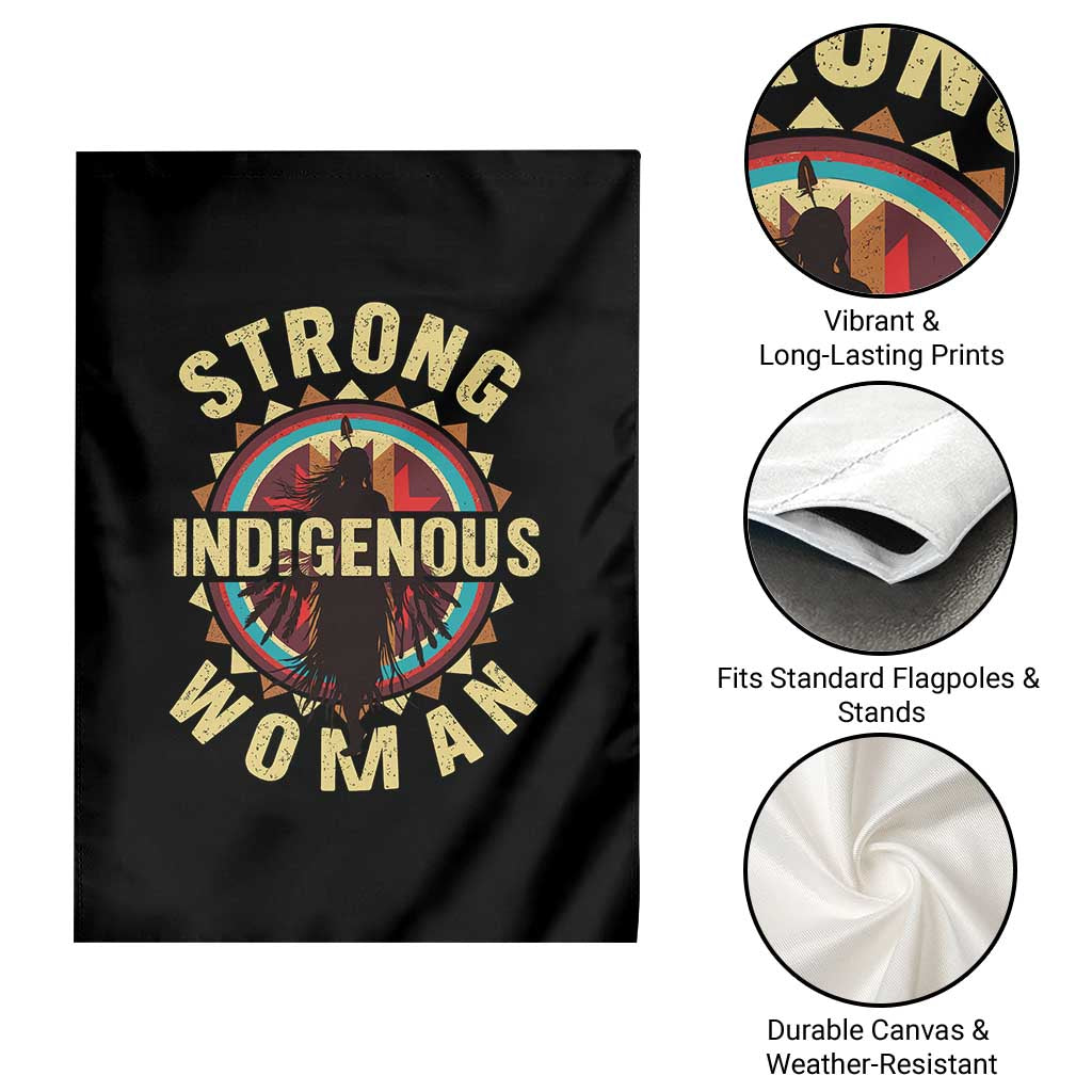 Strong Indigenous Woman Empowerment Garden Flag Native American - Wonder Print Shop