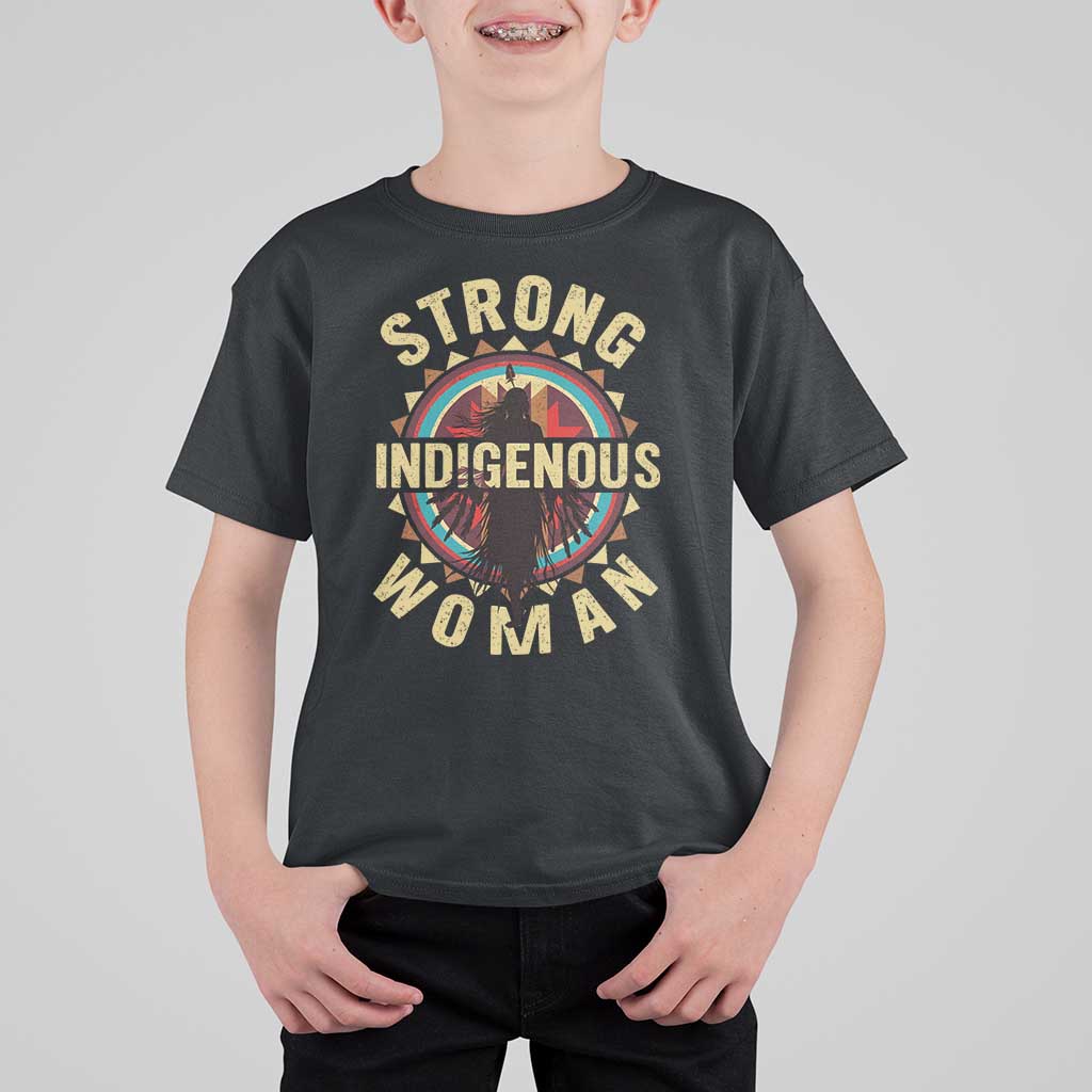 Strong Indigenous Woman Empowerment T Shirt For Kid Native American - Wonder Print Shop