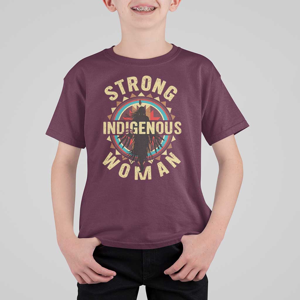 Strong Indigenous Woman Empowerment T Shirt For Kid Native American - Wonder Print Shop