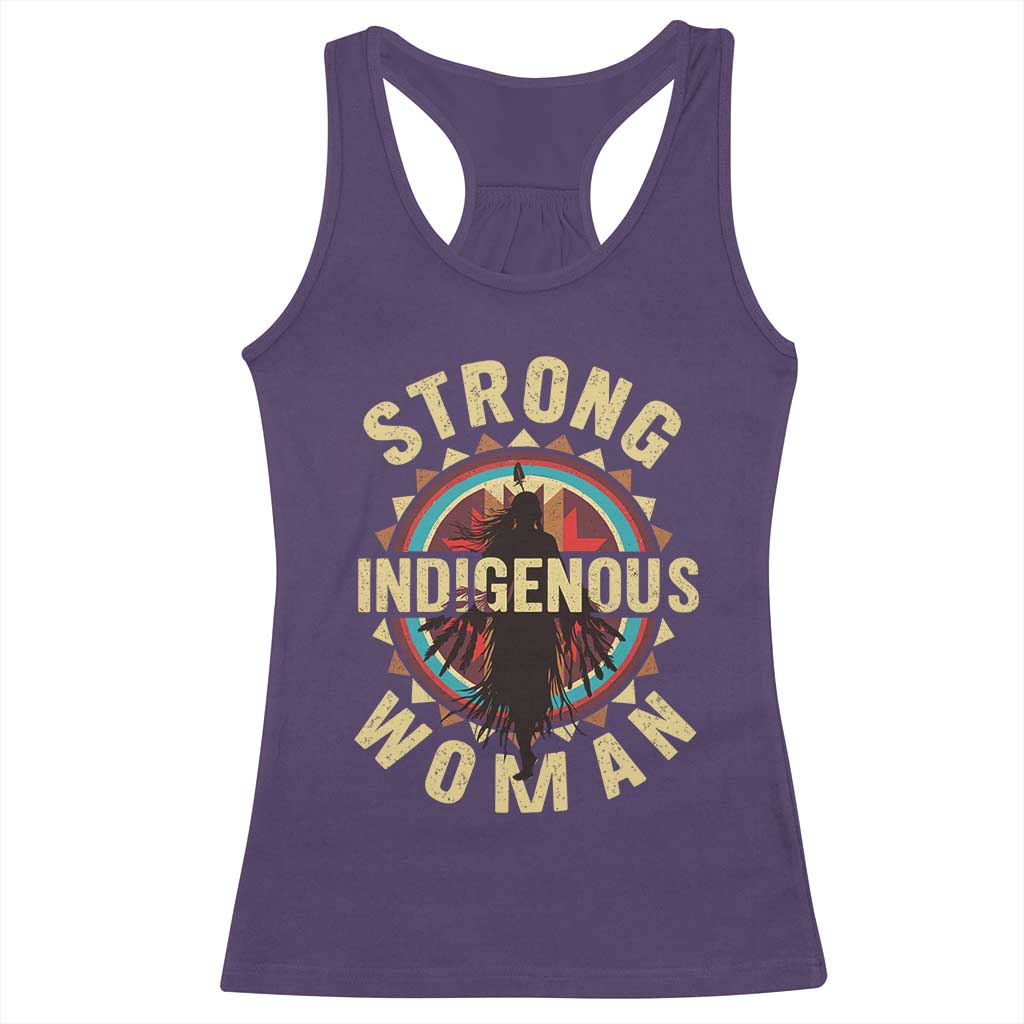 Strong Indigenous Woman Empowerment Racerback Tank Top Native American - Wonder Print Shop