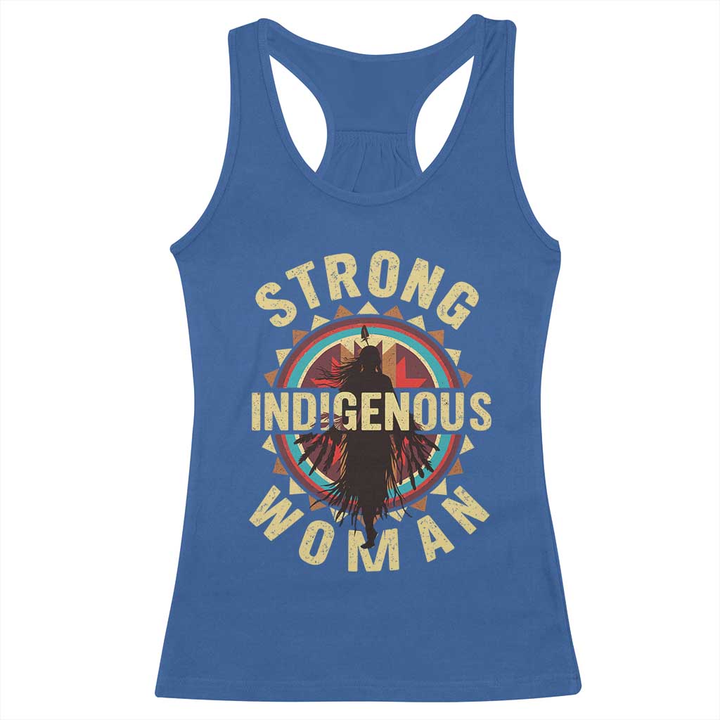 Strong Indigenous Woman Empowerment Racerback Tank Top Native American - Wonder Print Shop