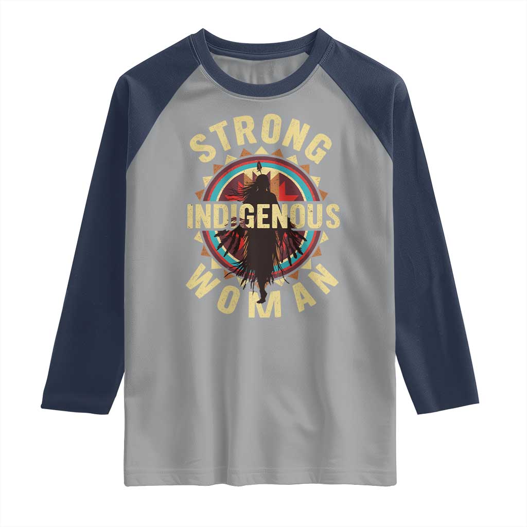 Strong Indigenous Woman Empowerment Raglan Shirt Native American - Wonder Print Shop