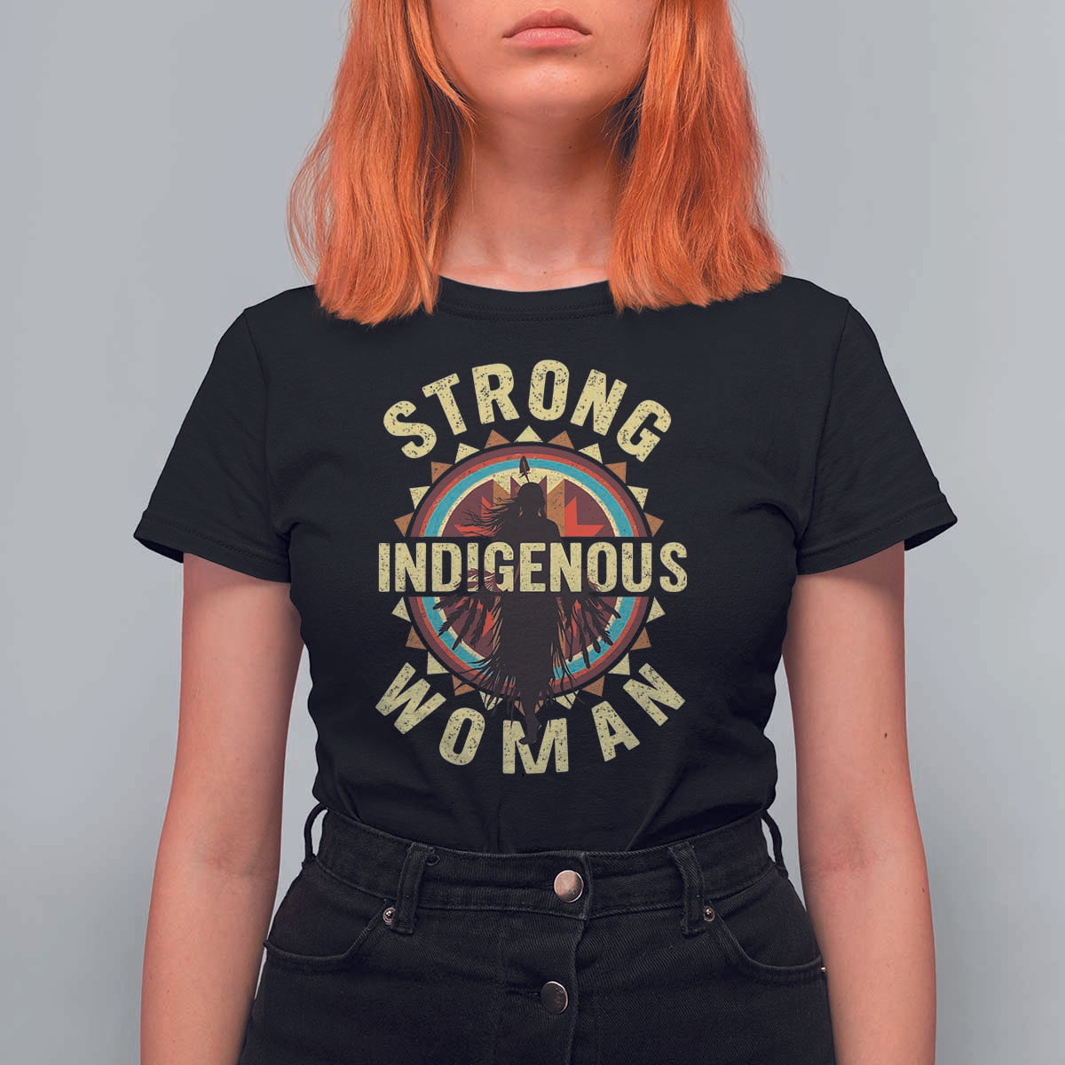 Strong Indigenous Woman Empowerment T Shirt For Women Native American - Wonder Print Shop