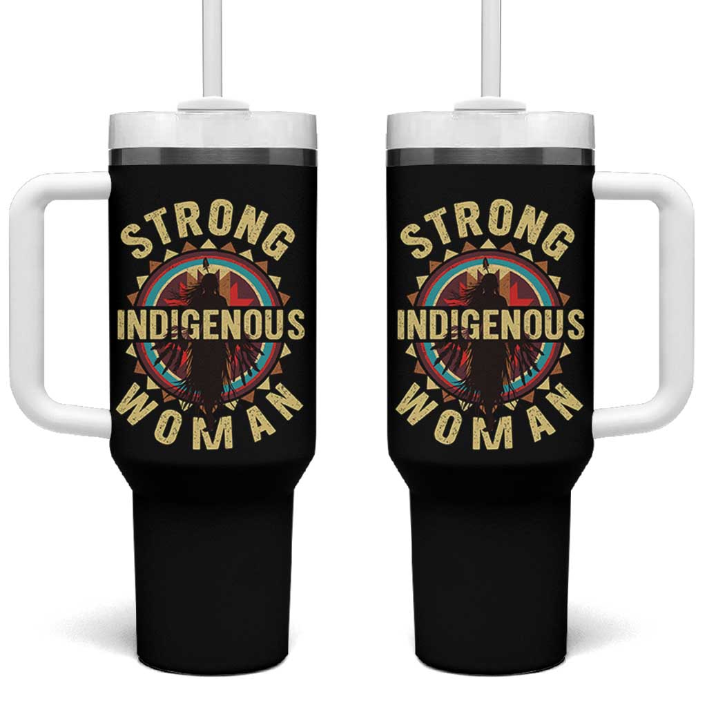 Strong Indigenous Woman Empowerment Tumbler With Handle Native American - Wonder Print Shop