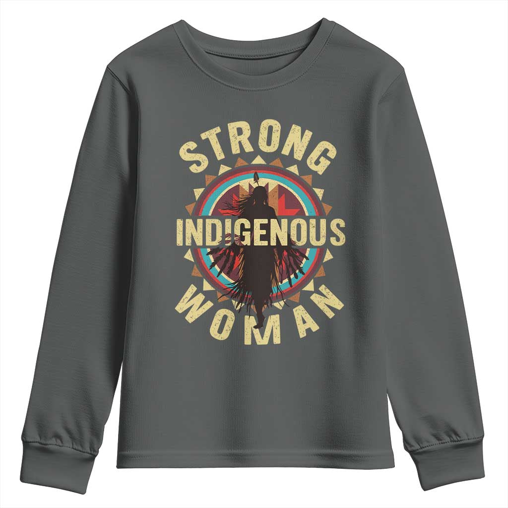 Strong Indigenous Woman Empowerment Youth Sweatshirt Native American - Wonder Print Shop