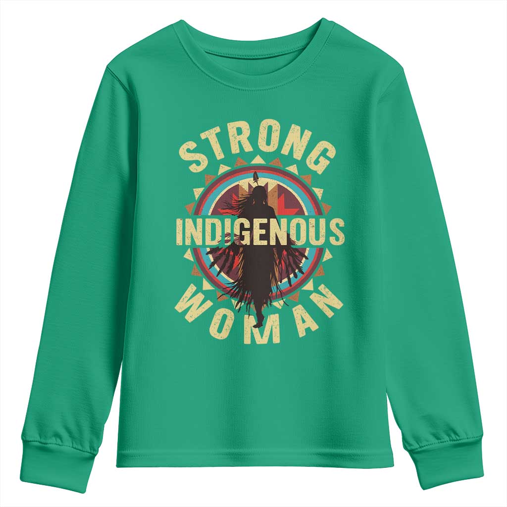 Strong Indigenous Woman Empowerment Youth Sweatshirt Native American - Wonder Print Shop