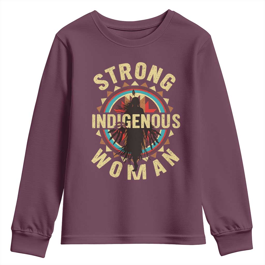 Strong Indigenous Woman Empowerment Youth Sweatshirt Native American - Wonder Print Shop