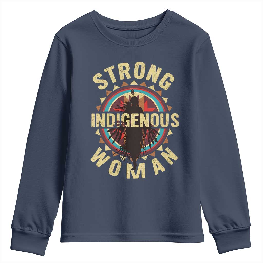 Strong Indigenous Woman Empowerment Youth Sweatshirt Native American - Wonder Print Shop