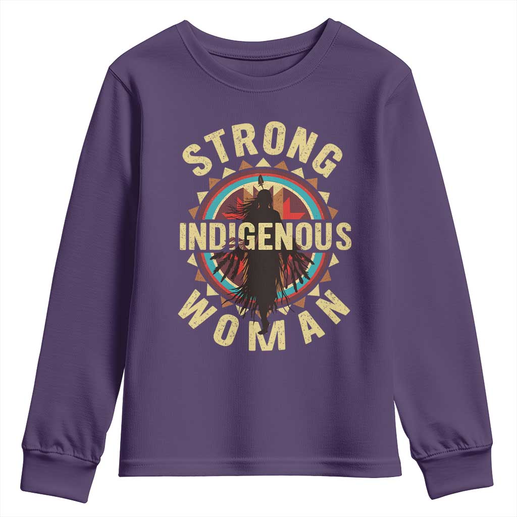 Strong Indigenous Woman Empowerment Youth Sweatshirt Native American - Wonder Print Shop