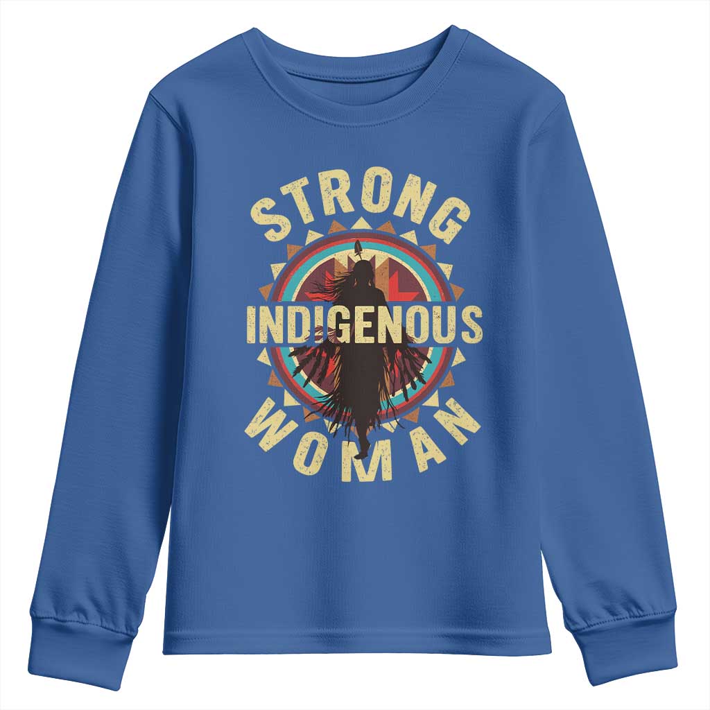 Strong Indigenous Woman Empowerment Youth Sweatshirt Native American - Wonder Print Shop
