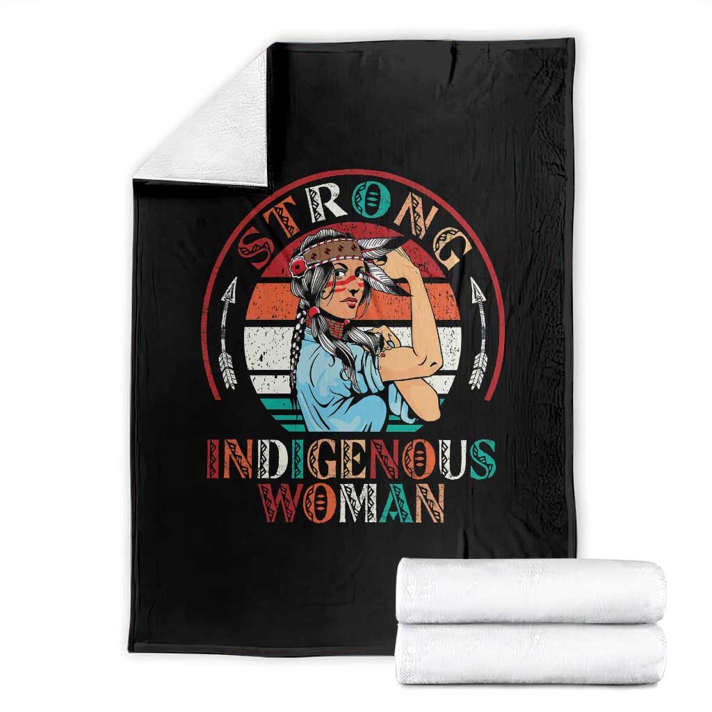 Strong Indigenous Woman MMIW Awareness Throw Blanket Native American - Wonder Print Shop