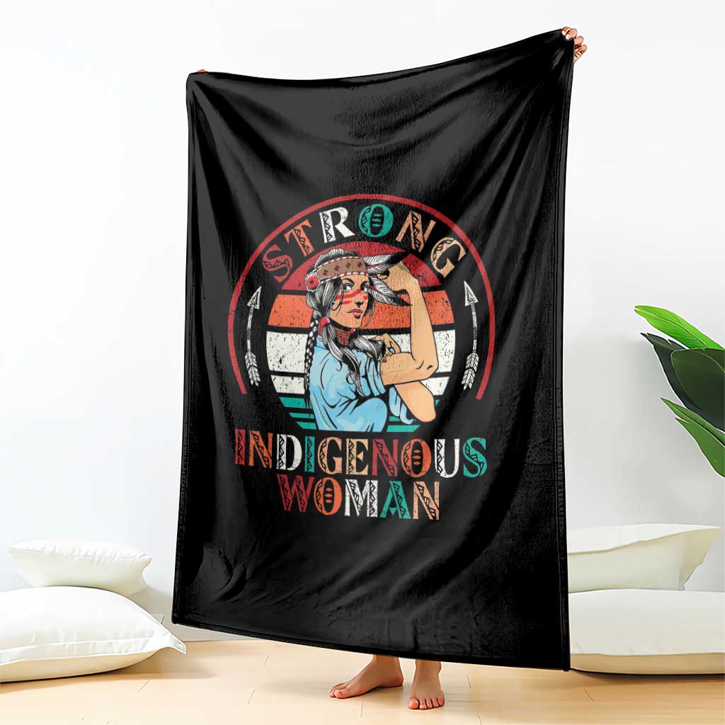 Strong Indigenous Woman MMIW Awareness Throw Blanket Native American - Wonder Print Shop