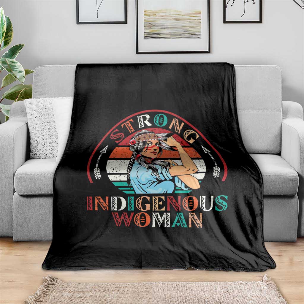 Strong Indigenous Woman MMIW Awareness Throw Blanket Native American - Wonder Print Shop
