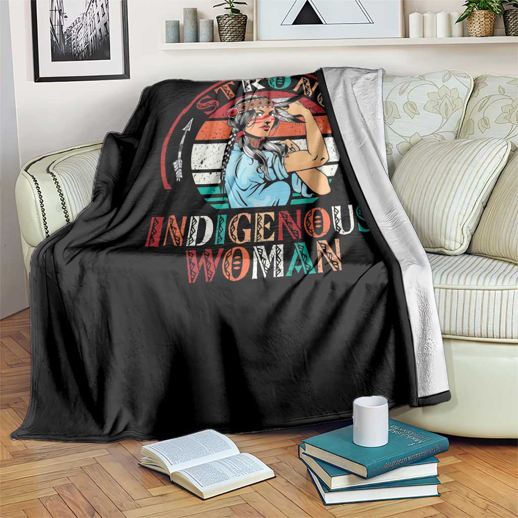 Strong Indigenous Woman MMIW Awareness Throw Blanket Native American - Wonder Print Shop