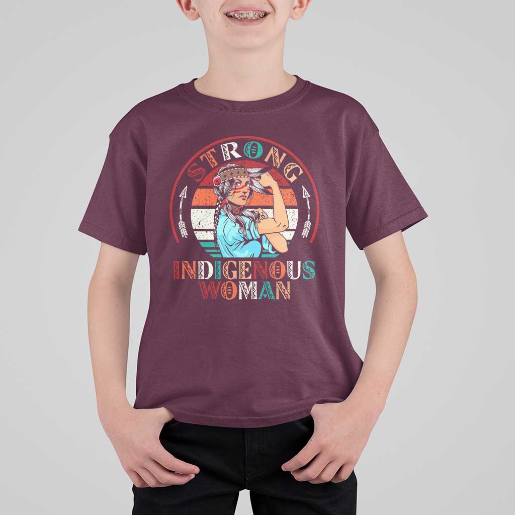 Strong Indigenous Woman MMIW Awareness T Shirt For Kid Native American - Wonder Print Shop