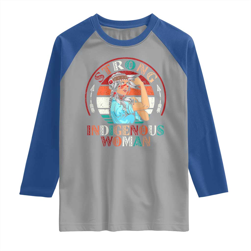 Strong Indigenous Woman MMIW Awareness Raglan Shirt Native American - Wonder Print Shop