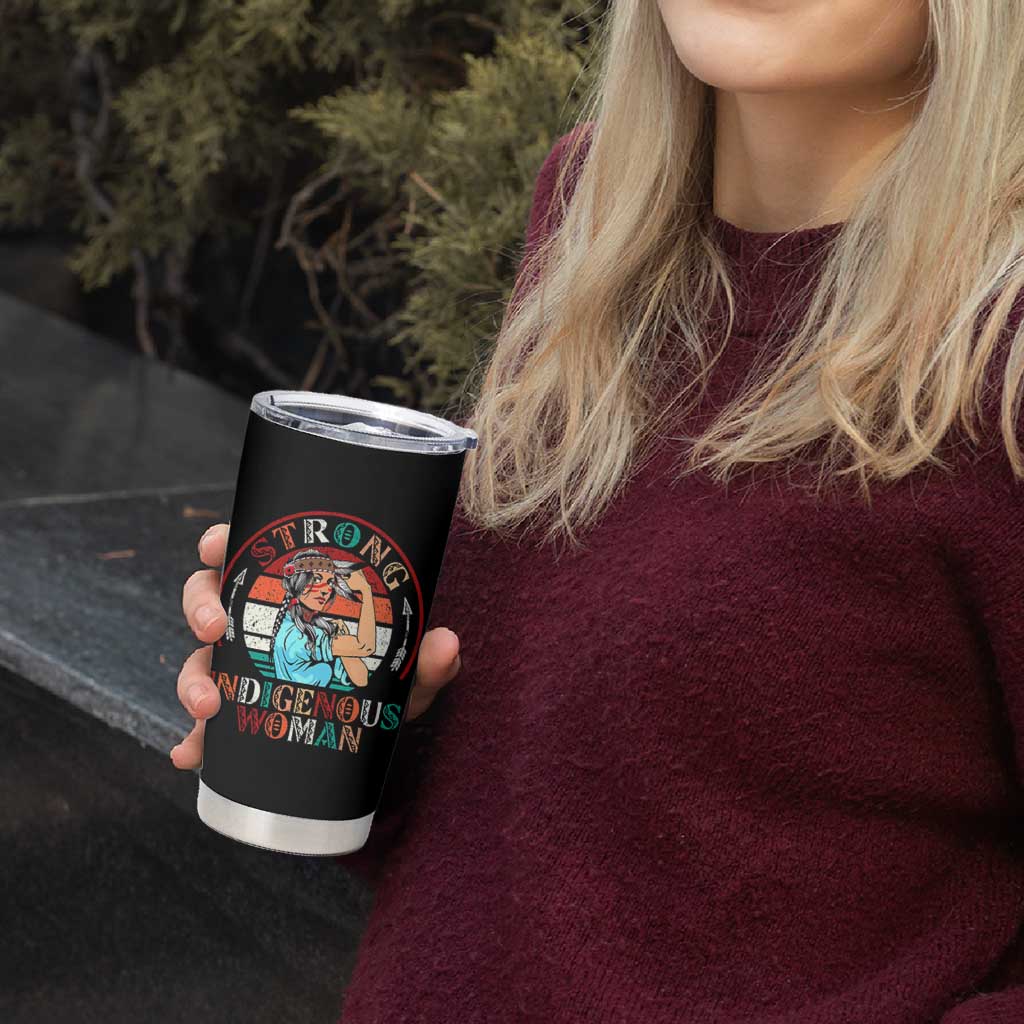 Strong Indigenous Woman MMIW Awareness Tumbler Cup Native American - Wonder Print Shop