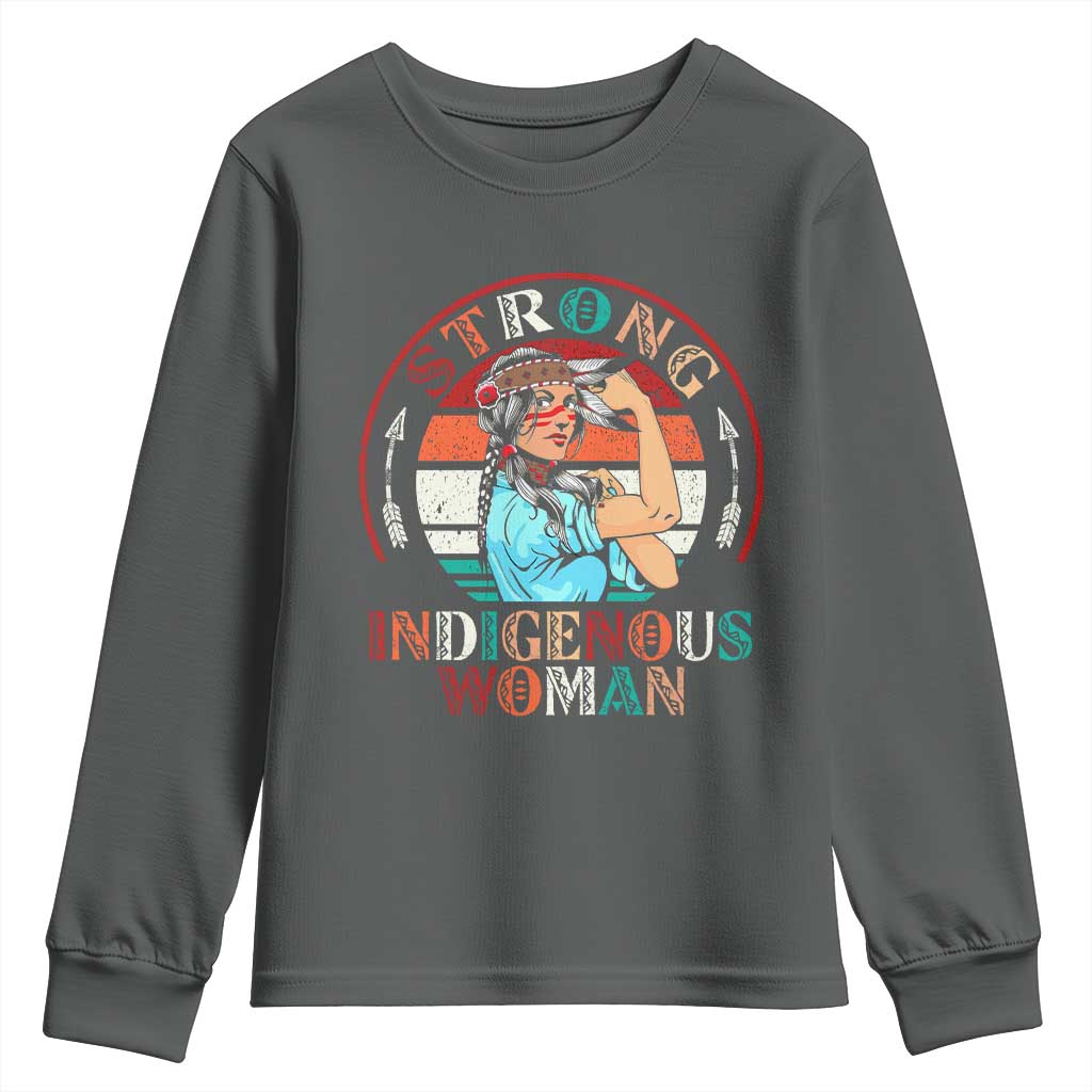 Strong Indigenous Woman MMIW Awareness Youth Sweatshirt Native American - Wonder Print Shop
