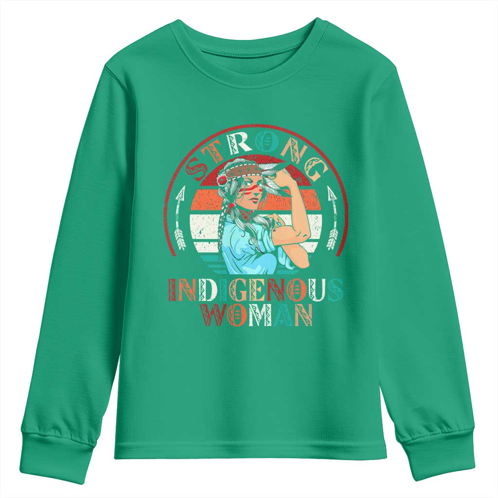 Strong Indigenous Woman MMIW Awareness Youth Sweatshirt Native American - Wonder Print Shop
