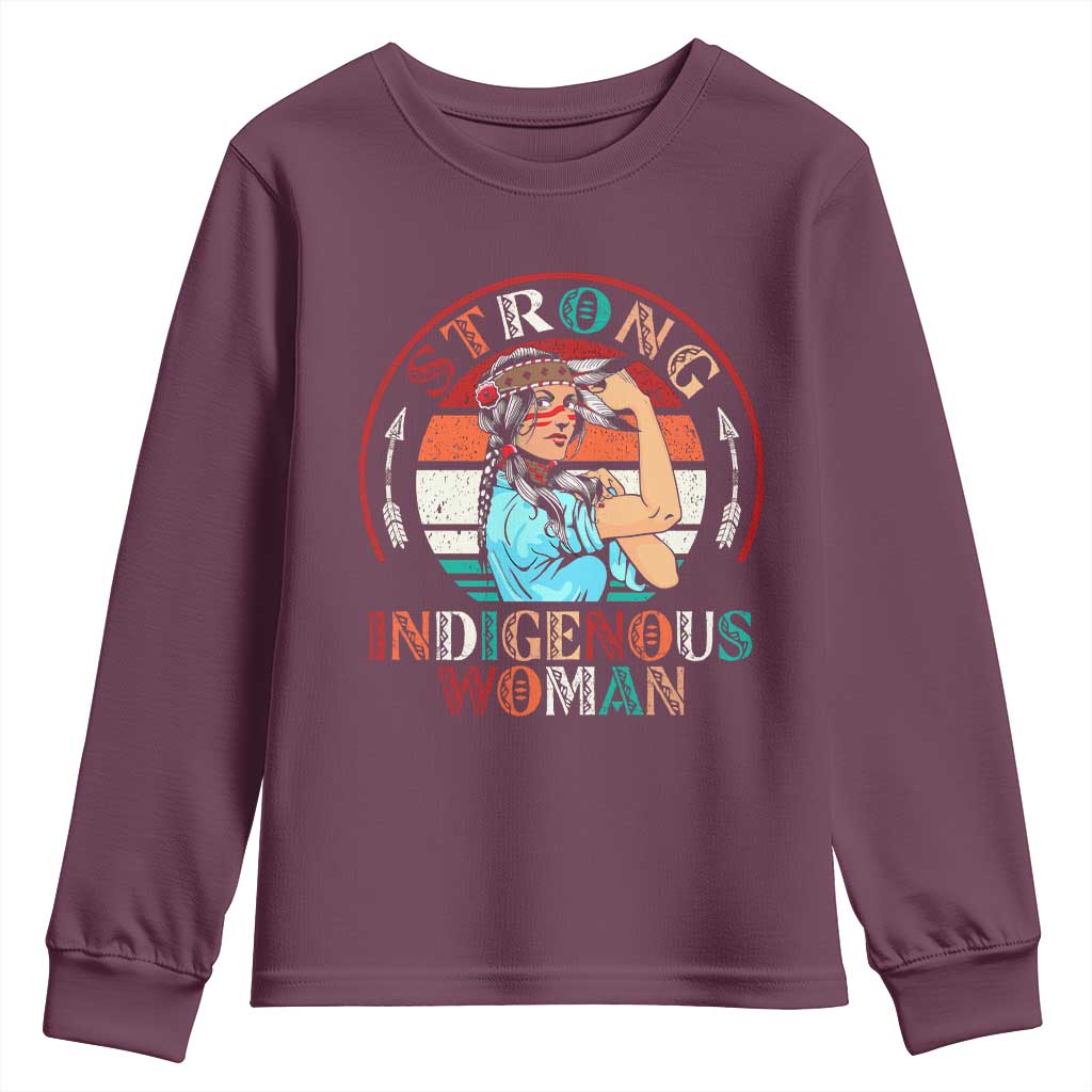 Strong Indigenous Woman MMIW Awareness Youth Sweatshirt Native American - Wonder Print Shop