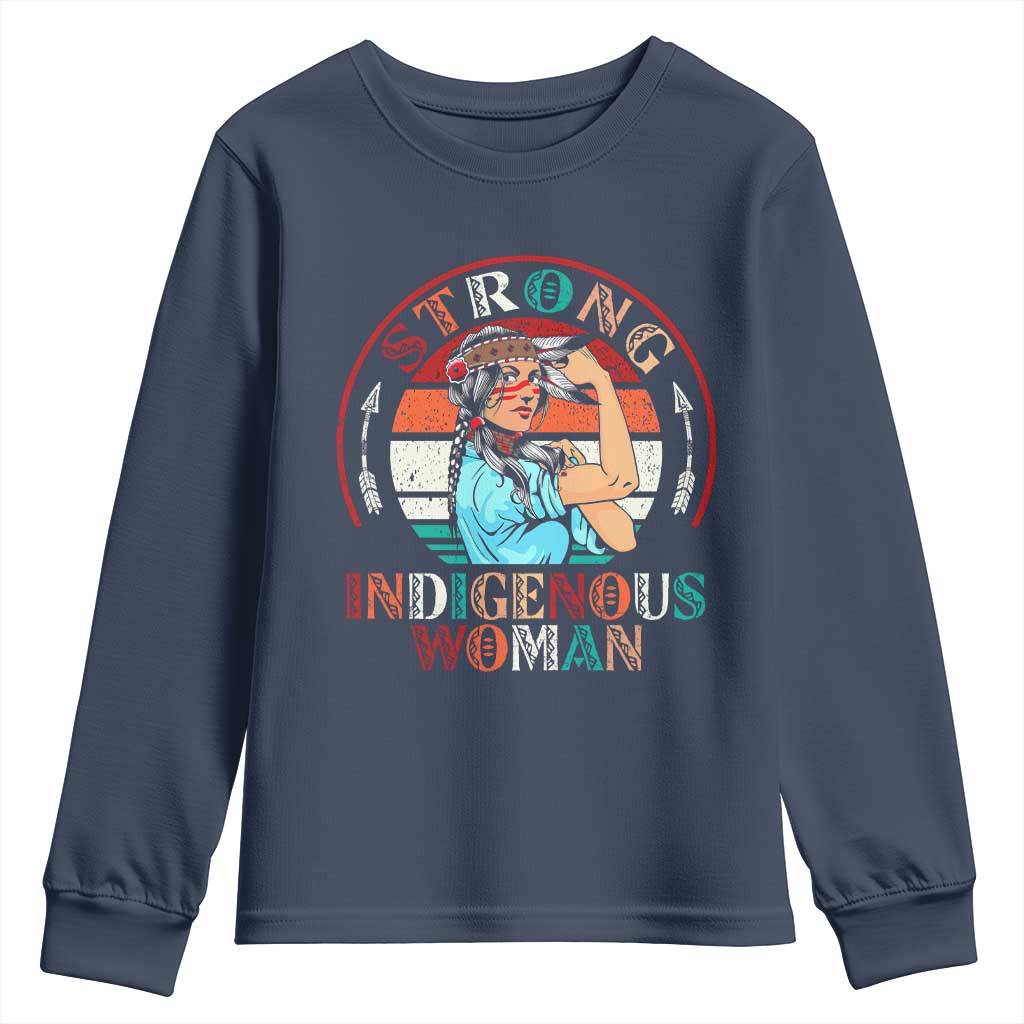 Strong Indigenous Woman MMIW Awareness Youth Sweatshirt Native American - Wonder Print Shop