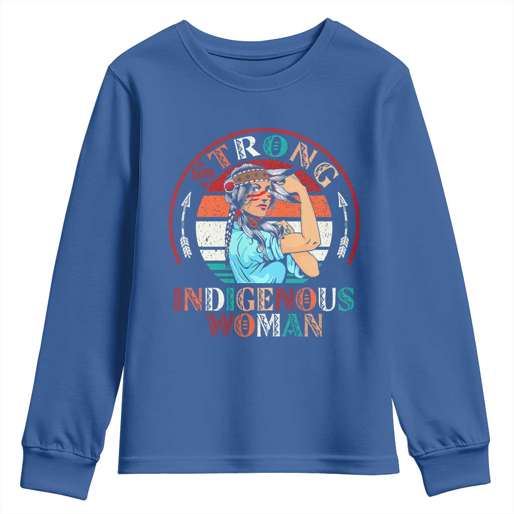 Strong Indigenous Woman MMIW Awareness Youth Sweatshirt Native American - Wonder Print Shop