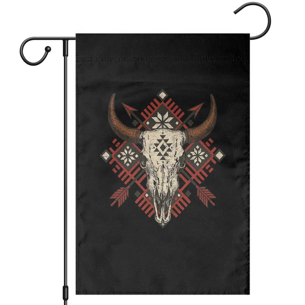 Native American Longhorn Bull Skull Tribal Arrows Garden Flag - Wonder Print Shop