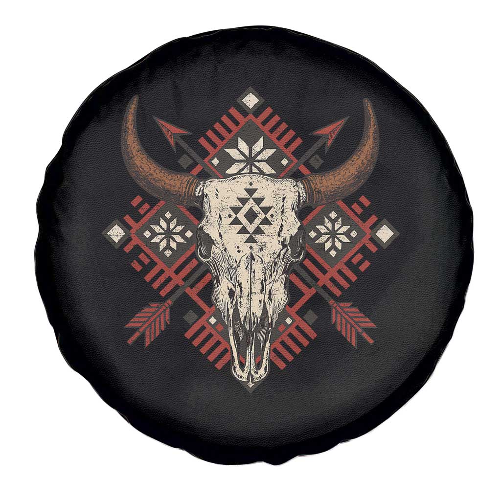 Native American Longhorn Bull Skull Tribal Arrows Spare Tire Cover - Wonder Print Shop