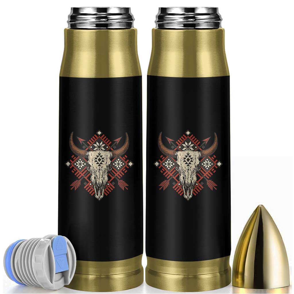 Native American Longhorn Bull Skull Tribal Arrows Bullet Tumbler - Wonder Print Shop