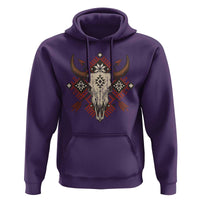 Native American Longhorn Bull Skull Tribal Arrows Hoodie - Wonder Print Shop