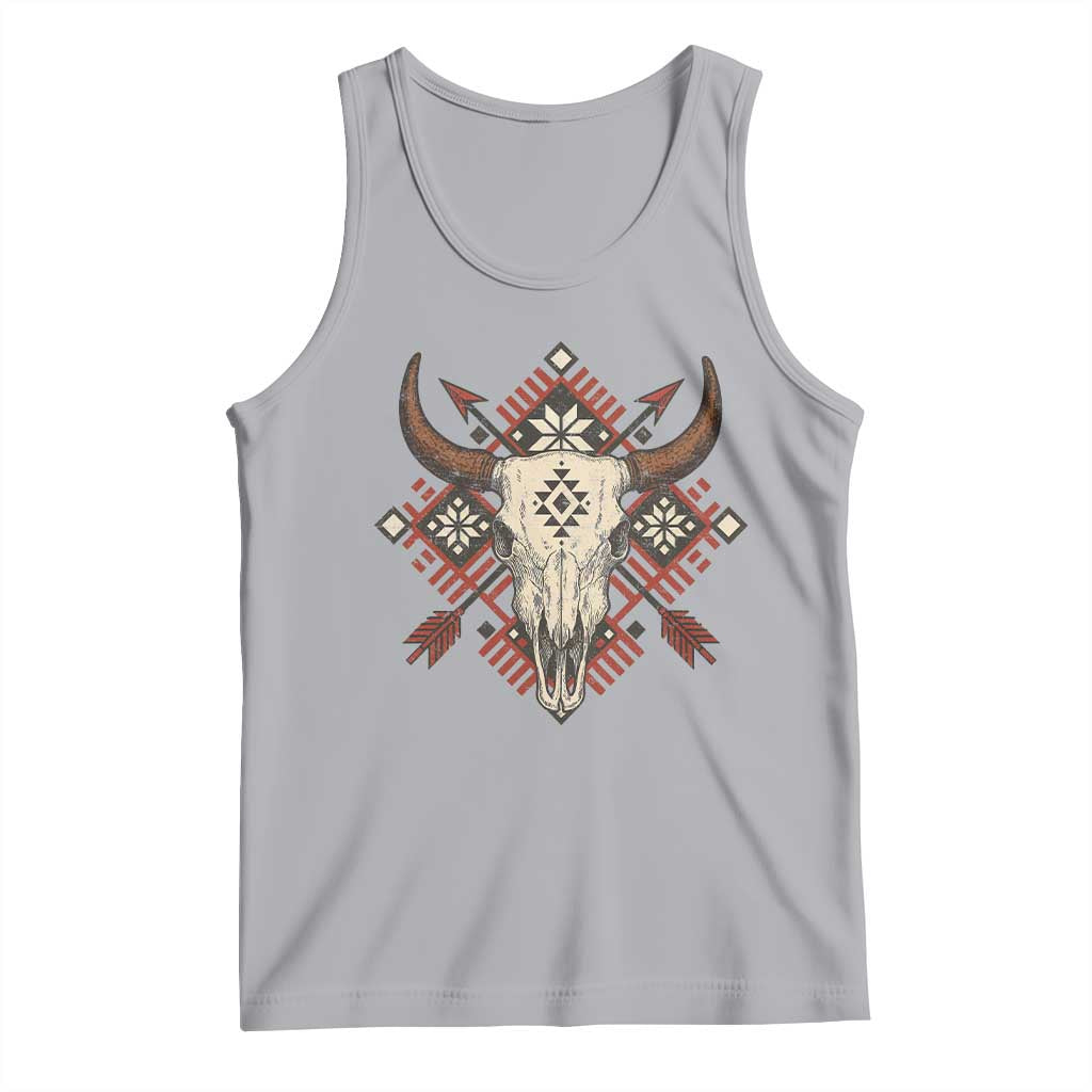 Native American Longhorn Bull Skull Tribal Arrows Tank Top - Wonder Print Shop