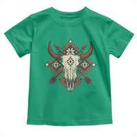 Native American Longhorn Bull Skull Tribal Arrows Toddler T Shirt - Wonder Print Shop