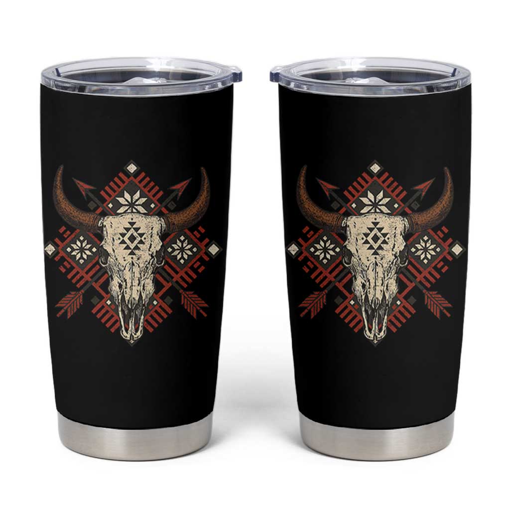 Native American Longhorn Bull Skull Tribal Arrows Tumbler Cup - Wonder Print Shop
