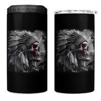 Native American Indian Chief Skull Headdress Crow 4 in 1 Can Cooler Tumbler - Wonder Print Shop