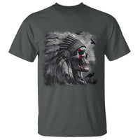 Native American Indian Chief Skull Headdress Crow T Shirt - Wonder Print Shop
