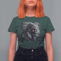 Native American Indian Chief Skull Headdress Crow T Shirt For Women - Wonder Print Shop