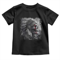 Native American Indian Chief Skull Headdress Crow Toddler T Shirt - Wonder Print Shop